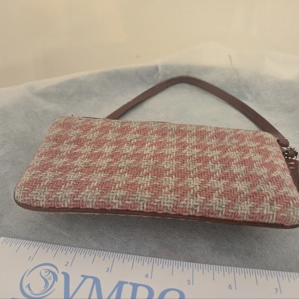 Coach Burgundy and Tweed Wristlet -used - Picture 11 of 16